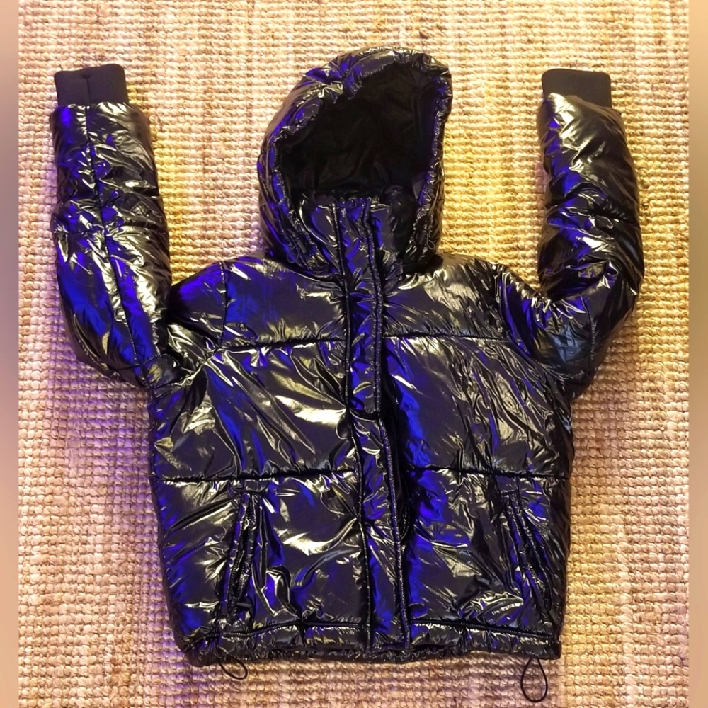 Gap Black Shiny Puffer, Medium - image 1
